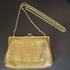 Vintage 1990s MEXX Gold Metal Mesh Evening Bag Retro style NEW